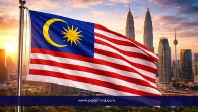 علم ماليزيا أمام أفق مدينة كوالالمبور في إشارة إلى منحة الحكومة الماليزية MTCP للدراسة في ماليزيا