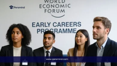 صورة مجموعة من الشباب المهنيين يجلسون في جلسة تعريفية ضمن المنتدى الاقتصادي العالمي