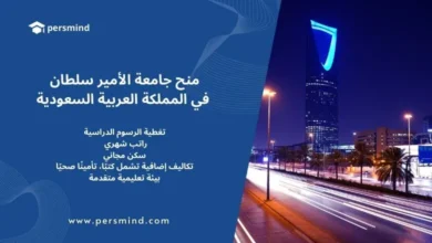 منح جامعة الأمير سلطان في السعودية 2025–2026 – صورة توضح أفق مدينة الرياض مع برج المملكة مضاء ليلاً، تعبيرًا عن التميز الأكاديمي في المملكة.