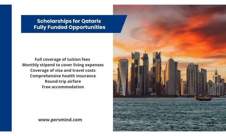 Fully funded scholarships for Qatari students covering tuition, living expenses, travel, and accommodation
