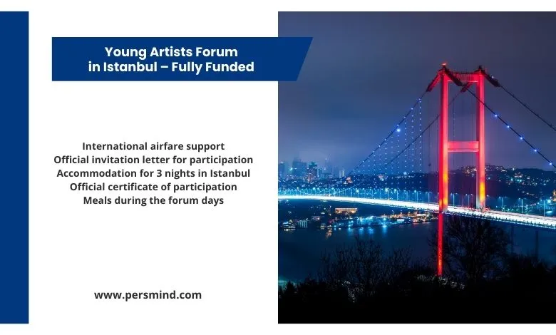 Bosphorus Bridge in Istanbul at night representing the Young Artists Forum in Turkey.