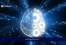 رسم توضيحي لنصف دماغ بشري ونصف تروس ميكانيكية يرمز إلى الدمج بين العلوم العقلية والهندسة في برامج مدرسة غاتسبي الصيفية