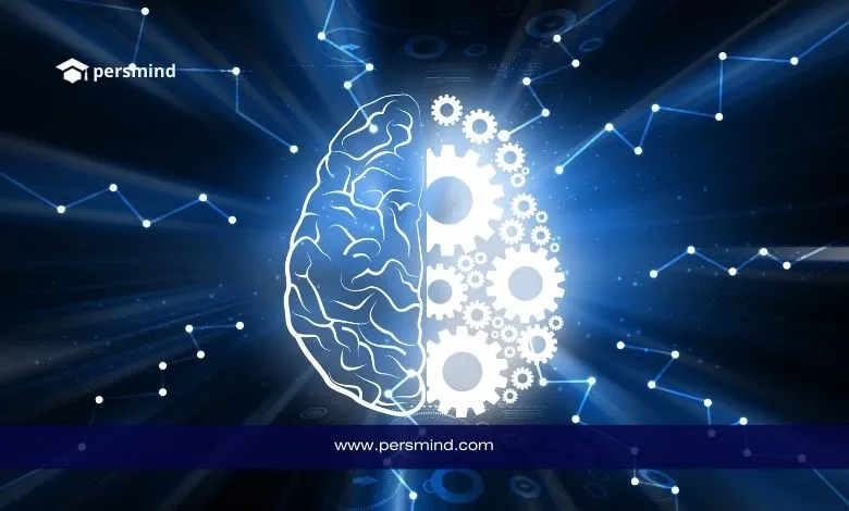 رسم توضيحي لنصف دماغ بشري ونصف تروس ميكانيكية يرمز إلى الدمج بين العلوم العقلية والهندسة في برامج مدرسة غاتسبي الصيفية