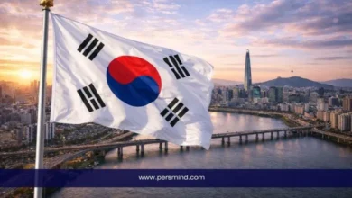 علم كوريا الجنوبية يرفرف فوق مدينة سيول مع إطلالة على نهر الهان وبرج لوتيه – صورة توضيحية لمقال برنامج التدريب الداخلي GCF الممول بالكامل.