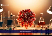 نموذج جزيئي ثلاثي الأبعاد في مختبر علمي يوضح مفهوم دراسة تخصص الفيزياء الحيوية وتطبيق الفيزياء في فهم الأنظمة البيولوجية