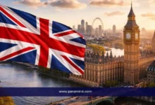 علم المملكة المتحدة أمام معالم لندن الشهيرة ضمن مقال عن منحة ScottishPower للماجستير