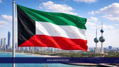 علم الكويت أمام أبراج الكويت ضمن مقال عن منحة كلية القانون الكويتية العالمية للطلاب