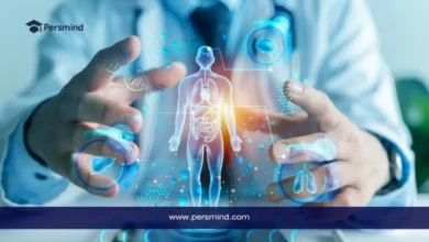 Doctor interacting with a digital human body interface representing advanced medical education for students seeking the top international universities to study human medicine.