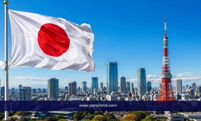 برنامج JAXA Internship FY في اليابان مع علم اليابان وأفق مدينة طوكيو