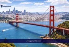 منظر نهاري لجسر غولدن غيت في سان فرانسيسكو بالولايات المتحدة مع أفق المدينة في الخلفية، ويُستخدم كصورة لمقال عن برنامج LeadNext في الولايات المتحدة