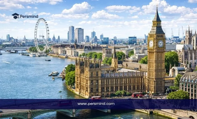 منظر نهاري لمعالم شهيرة في بريطانيا يظهر برج بيغ بن ونهر التايمز وعجلة لندن، ويُستخدم كصورة لمقال عن زمالة ERA الصيفية في كامبريدج