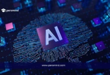 صورة تعبيرية عن منحة جامعة ستانفورد في الذكاء الاصطناعي تظهر شريحة إلكترونية تحمل رمز AI ضمن تصميم تقني حديث