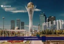 صورة لمدينة أستانا في كازاخستان مع برج بايتيريك الشهير، تستخدم في مقال عن منحة حكومة كازاخستان