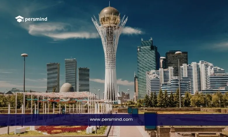صورة لمدينة أستانا في كازاخستان مع برج بايتيريك الشهير، تستخدم في مقال عن منحة حكومة كازاخستان